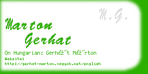 marton gerhat business card